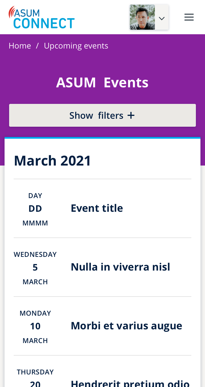Mobile browsing community events